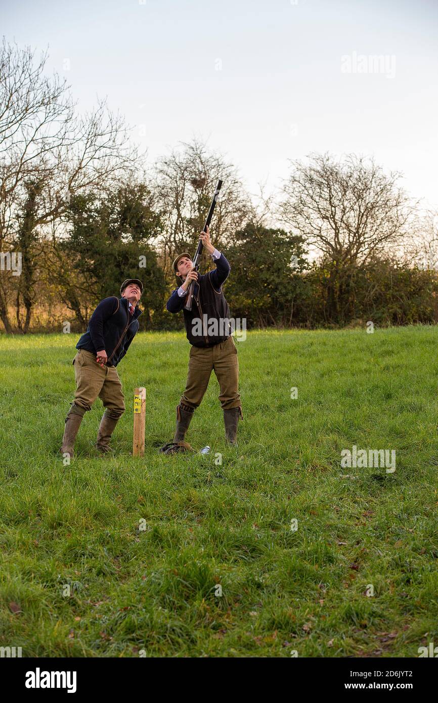 Caccia al fagiano guidato nel Lancashire, Inghilterra Foto Stock