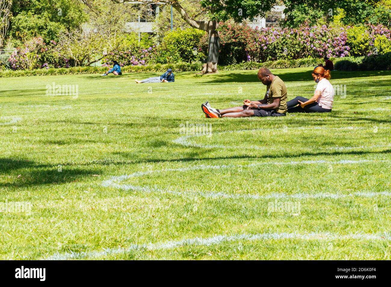 Melbourne Parks durante il Coronavirus Pandemic Foto Stock