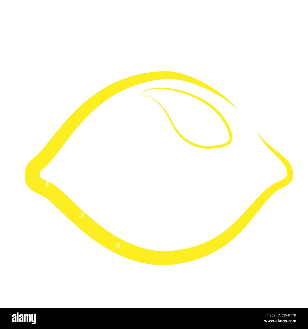 Limone giallo aggraziato in una linea. Icona isolata su sfondo bianco Illustrazione Vettoriale