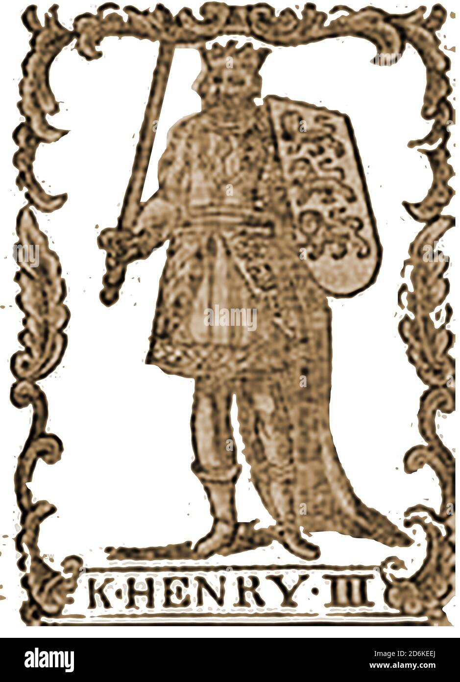 Un'incisione del 18 ° secolo (1756) del re Enrico III di Inghilterra Foto Stock