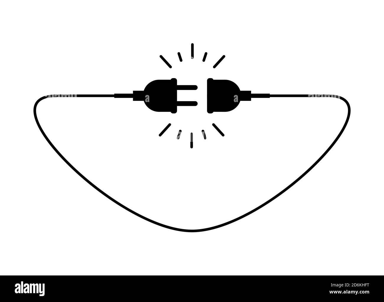 Collegamento e scollegamento presa elettrica spina, errore 404, pagina web non trovata illustrazione vettoriale . Illustrazione Vettoriale