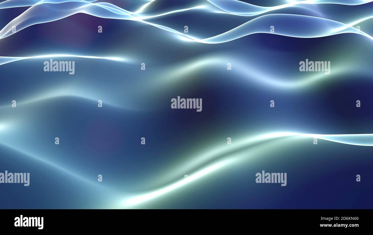 Rendering 3d a colori trendy con sfumatura olografica a onda Foto Stock