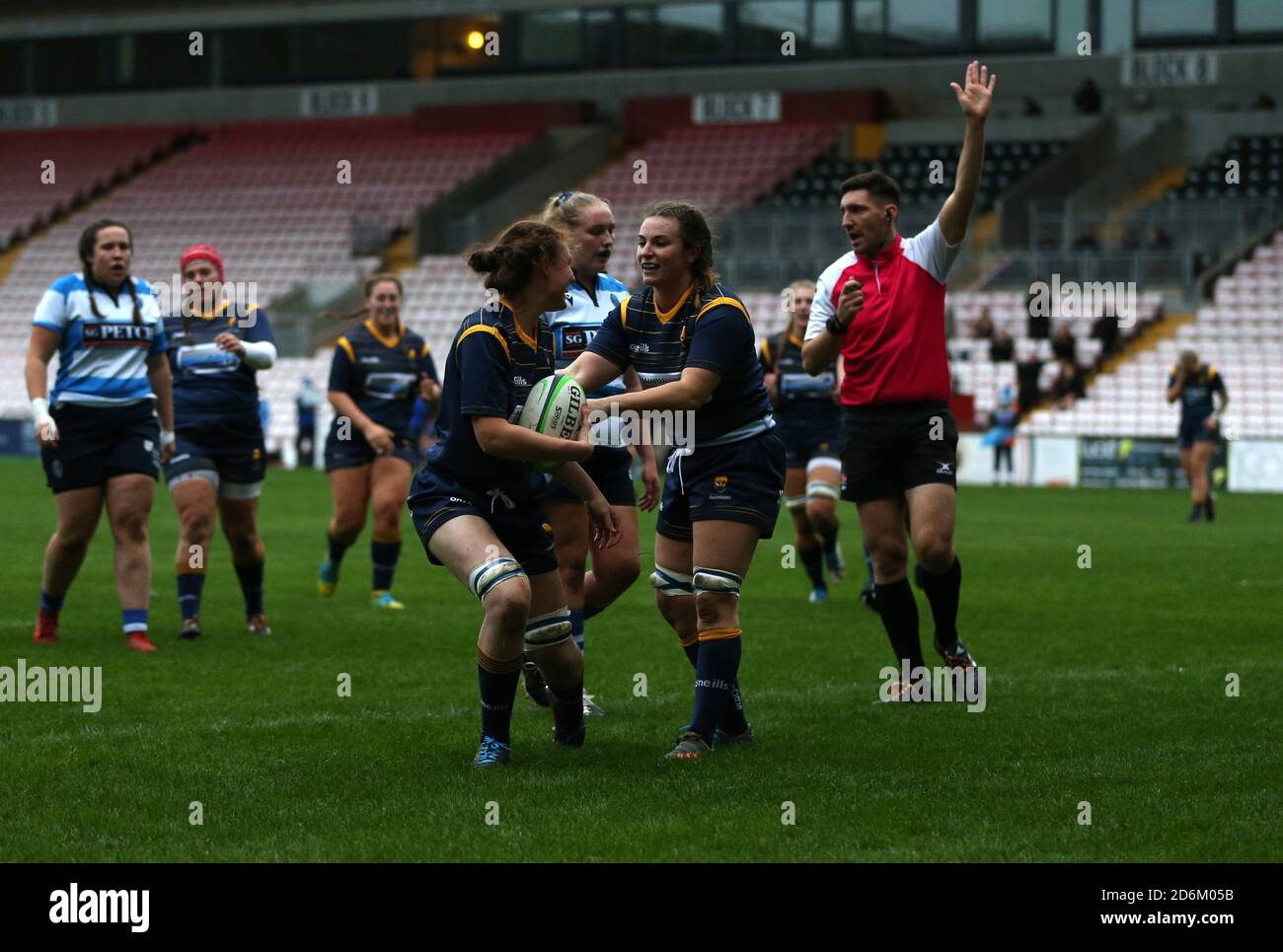 Philippa Rawbone of Worcester Warriors Womenscore un secondo tempo durante la partita FEMMINILE ALLIANZ PREMIER 15S tra Darlington Mowden Park Sharks e Worcester Warriors alla Northern Echo Arena di Darlington sabato 17 ottobre 2020. (Credit: Chris Booth | MI News) Credit: MI News & Sport /Alamy Live News Foto Stock