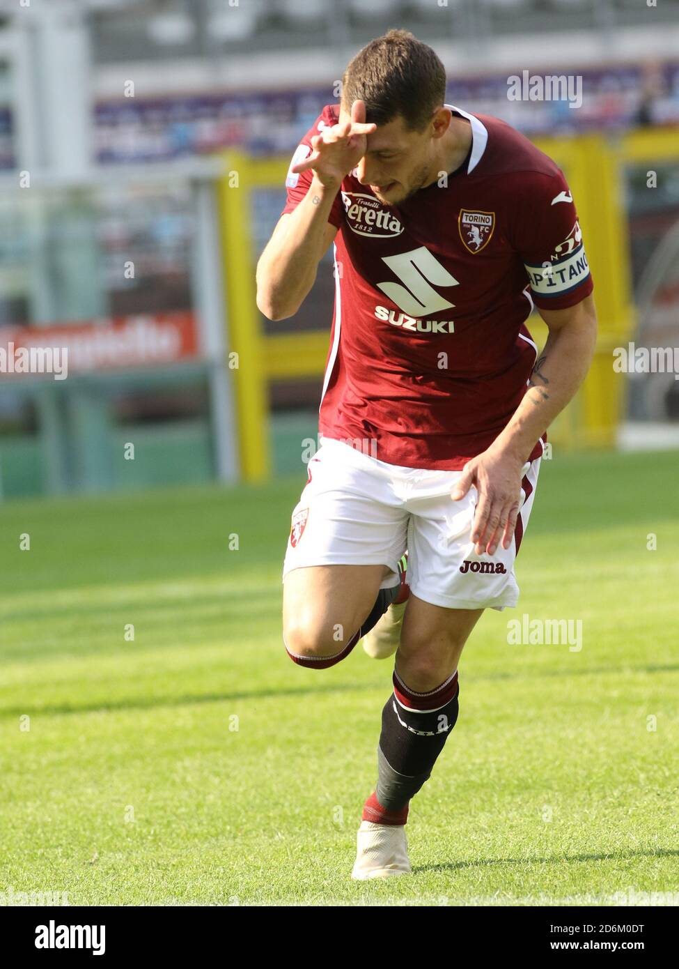 Torino, Italia, 18 Ott 2020, 09 Andrea Belotti (Torino FC) festeggia per il gol durante Torino vs Cagliari, calcio italiano Serie A match - Credit: LM/Claudio Benedetto/Alamy Live News Foto Stock