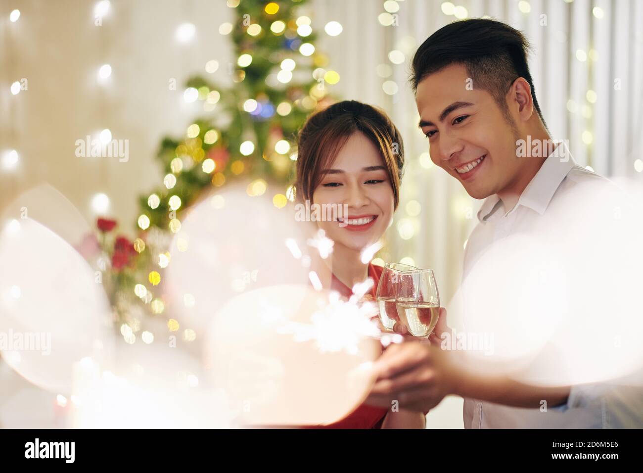 Festeggiamo il Natale a casa Foto Stock