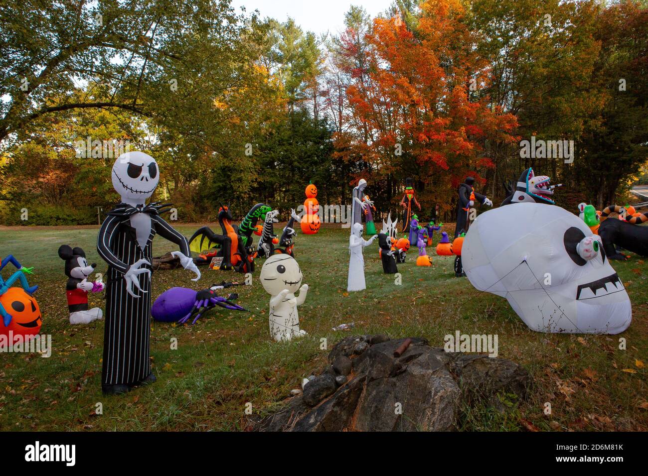 Decorazioni di Halloween in New England Foto Stock