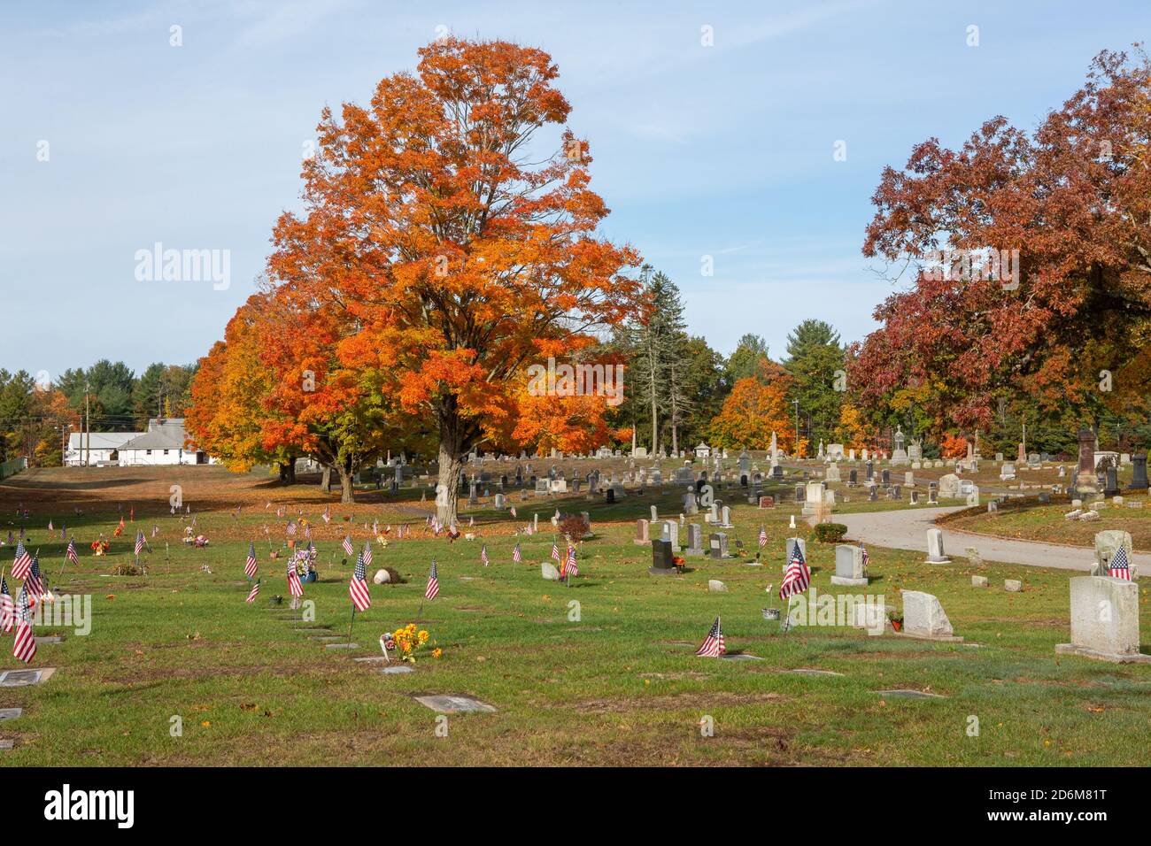 Cimitero dei veterani nel New England Foto Stock