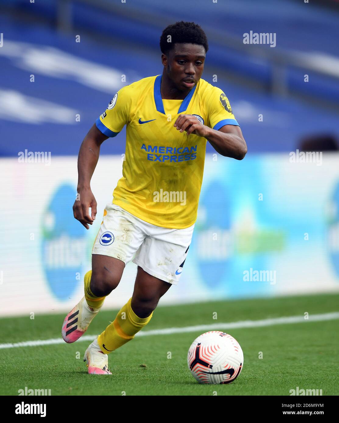Brighton e Hove Albion's Tariq Lamptey durante la partita della Premier League a Selhurst Park, Londra. Foto Stock