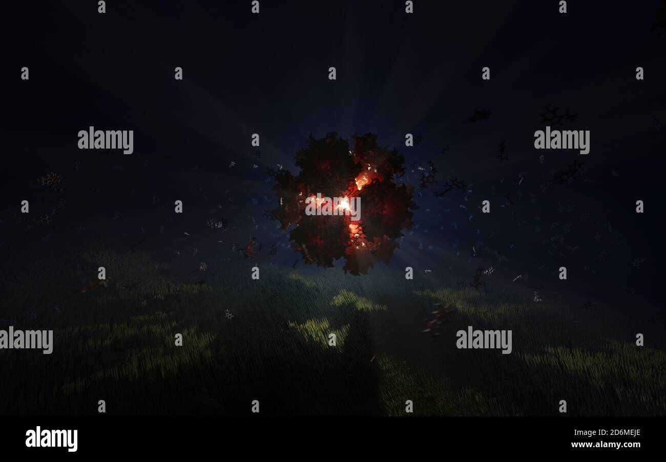 Un virus è un agente infettivo submicroscopico che si replica solo all'interno delle cellule viventi di un organismo. I virus infettano tutti i tipi di forme di vita. Foto Stock