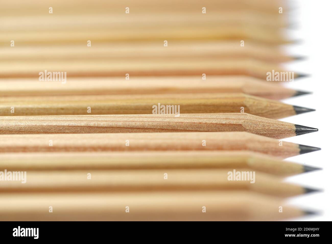matite affilate in fila Foto Stock