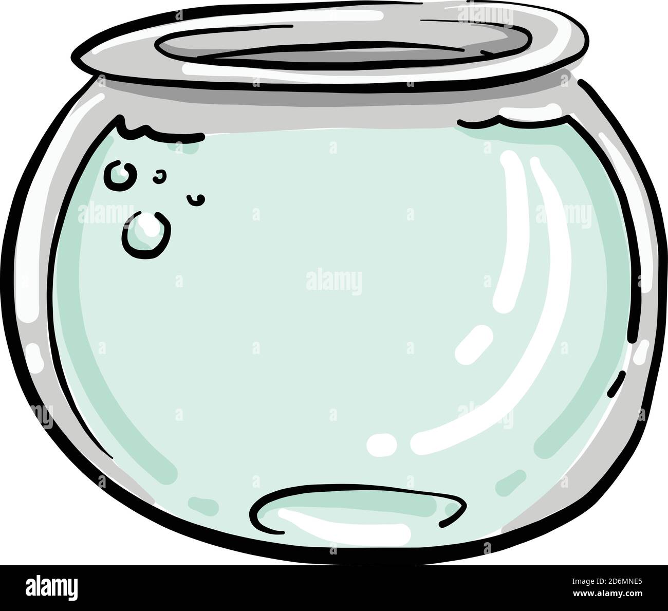 Acquario senza pesci, illustrazione, vettore su sfondo bianco Illustrazione Vettoriale