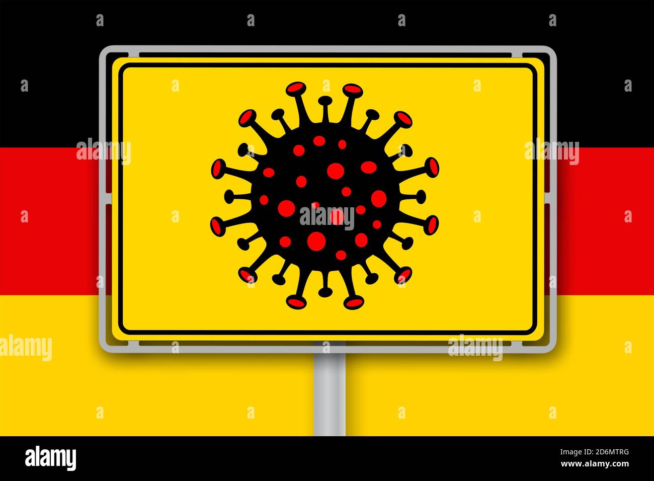 Corona Virus e background tedesco Foto Stock