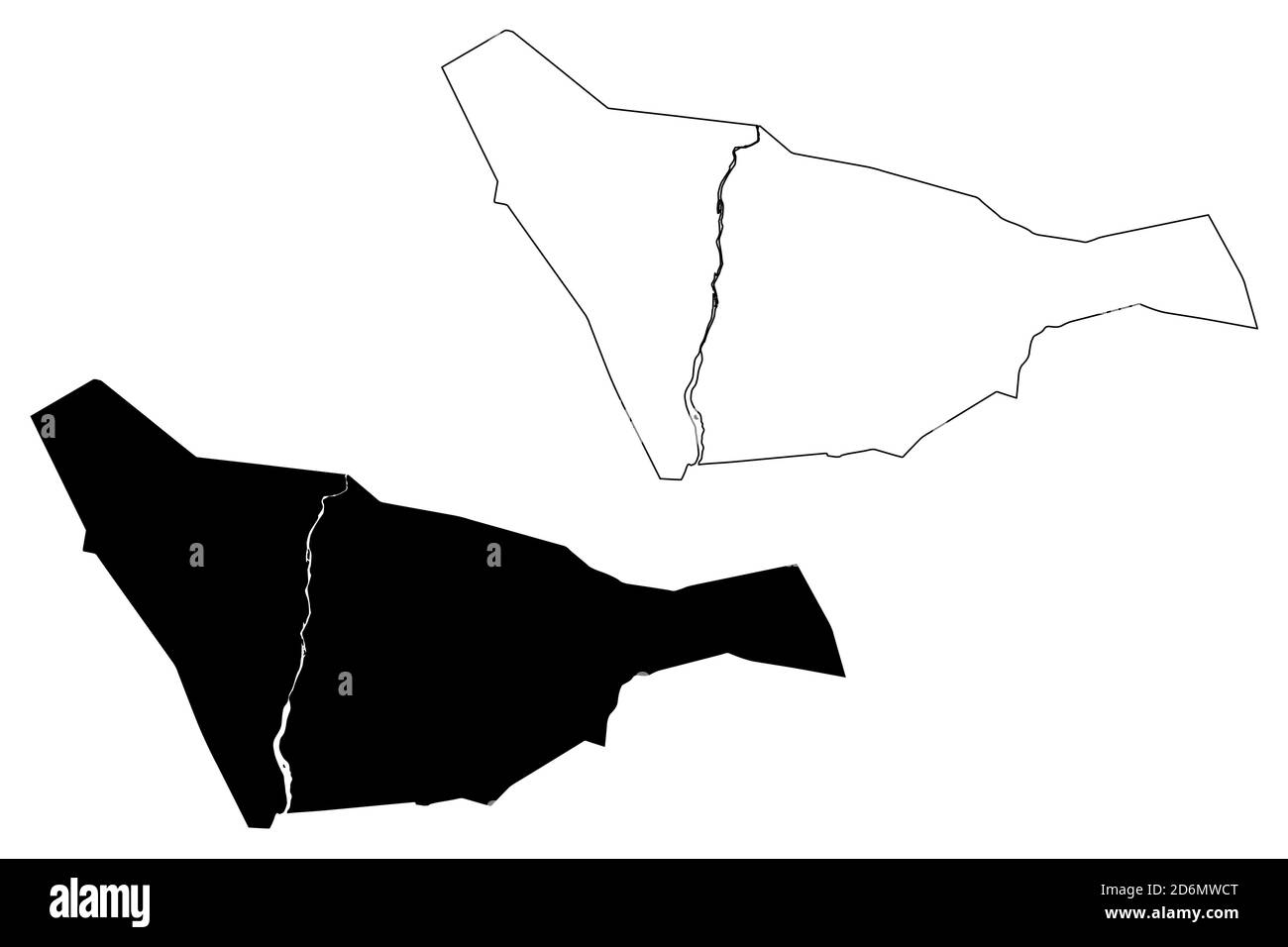 Stato di Khartoum (Repubblica del Sudan, Nord Sudan) mappa vettoriale illustrazione, scribbling schizzo mappa di Khartoum Illustrazione Vettoriale