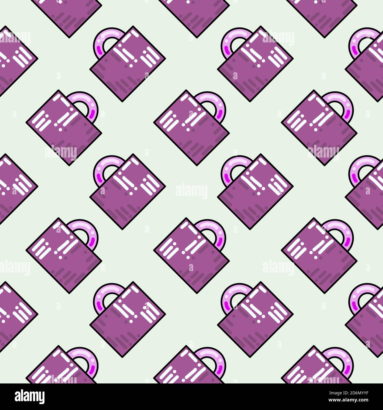 Borsa rosa, motivo senza cuciture su sfondo pastello. Illustrazione Vettoriale