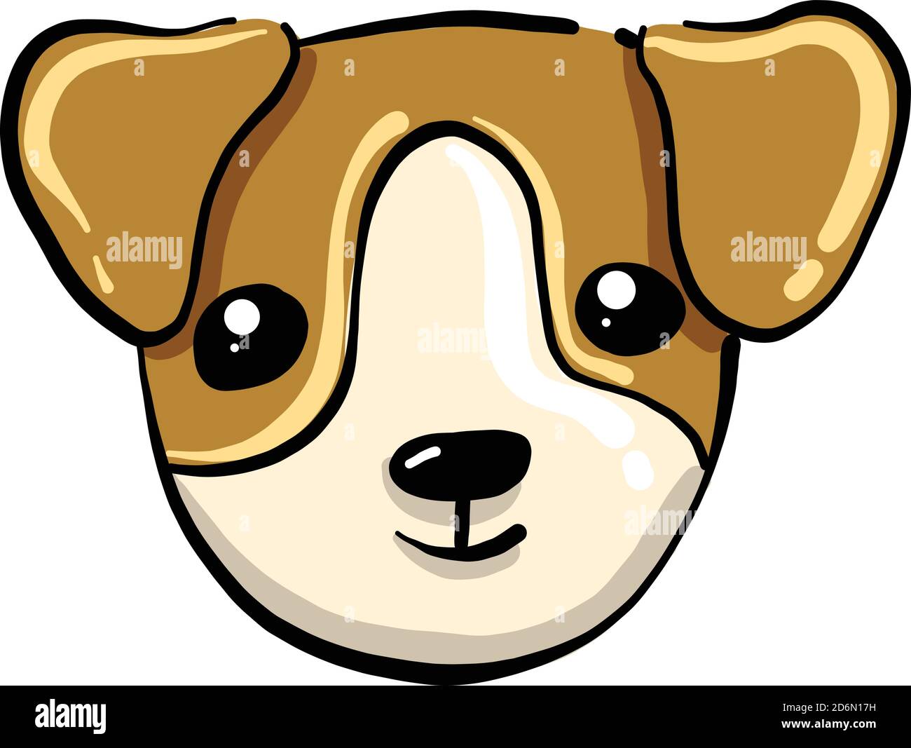 Testa dolce del cane, illustrazione, vettore su sfondo bianco Illustrazione Vettoriale