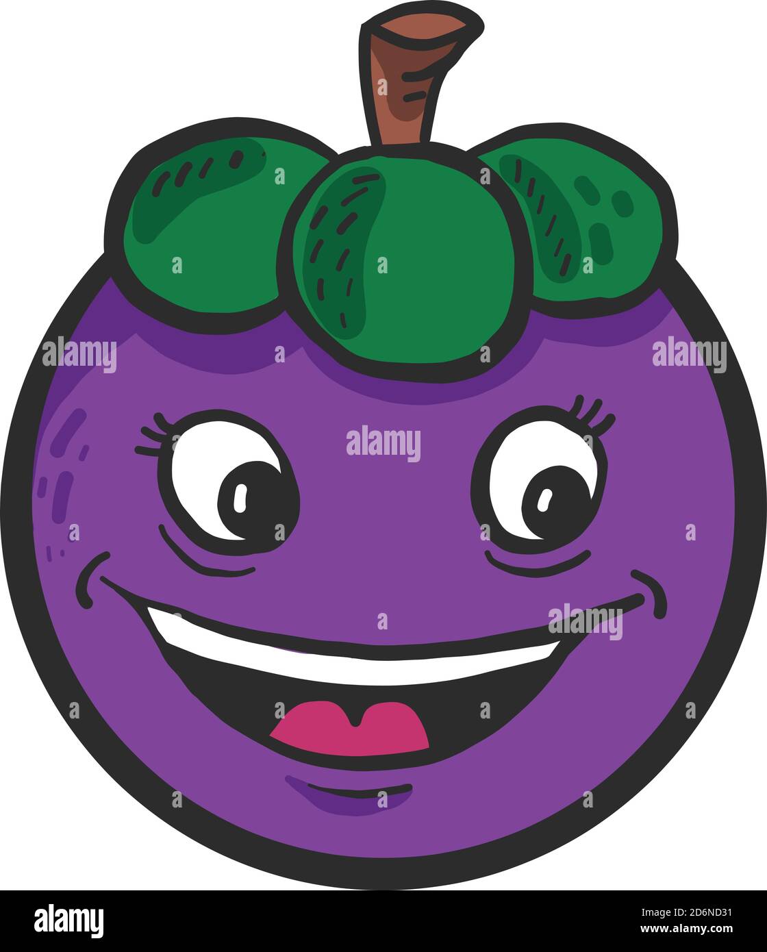 Buon mangosteen, illustrazione, vettore su sfondo bianco Illustrazione Vettoriale