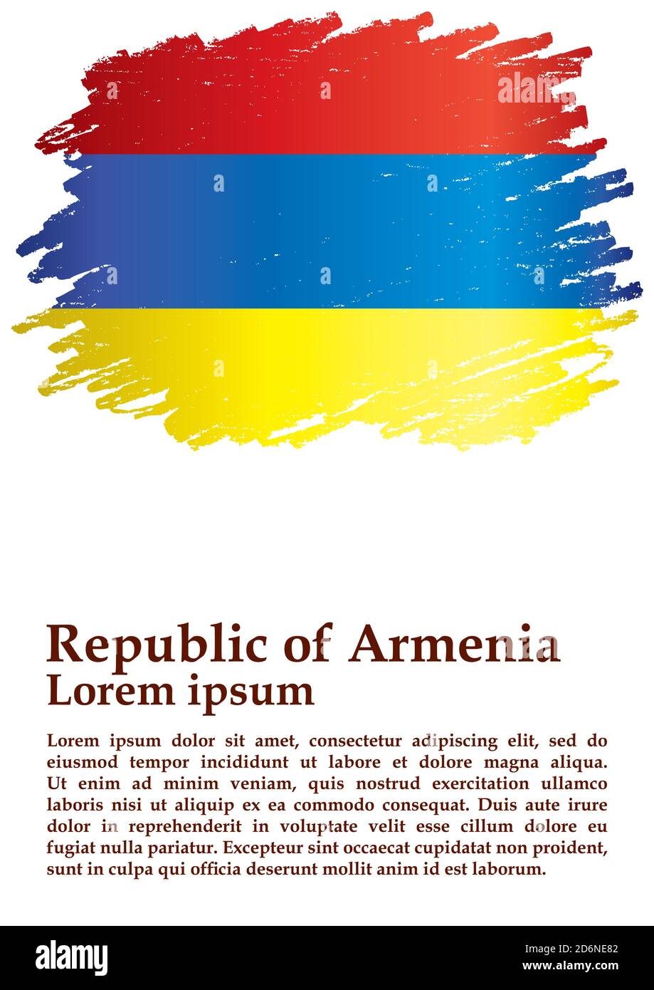 Bandiera di Armenia, Repubblica di Armenia. Modello per il disegno di premio, un documento ufficiale con la bandiera di Armenia. Illustrazione vettoriale luminosa e colorata Illustrazione Vettoriale