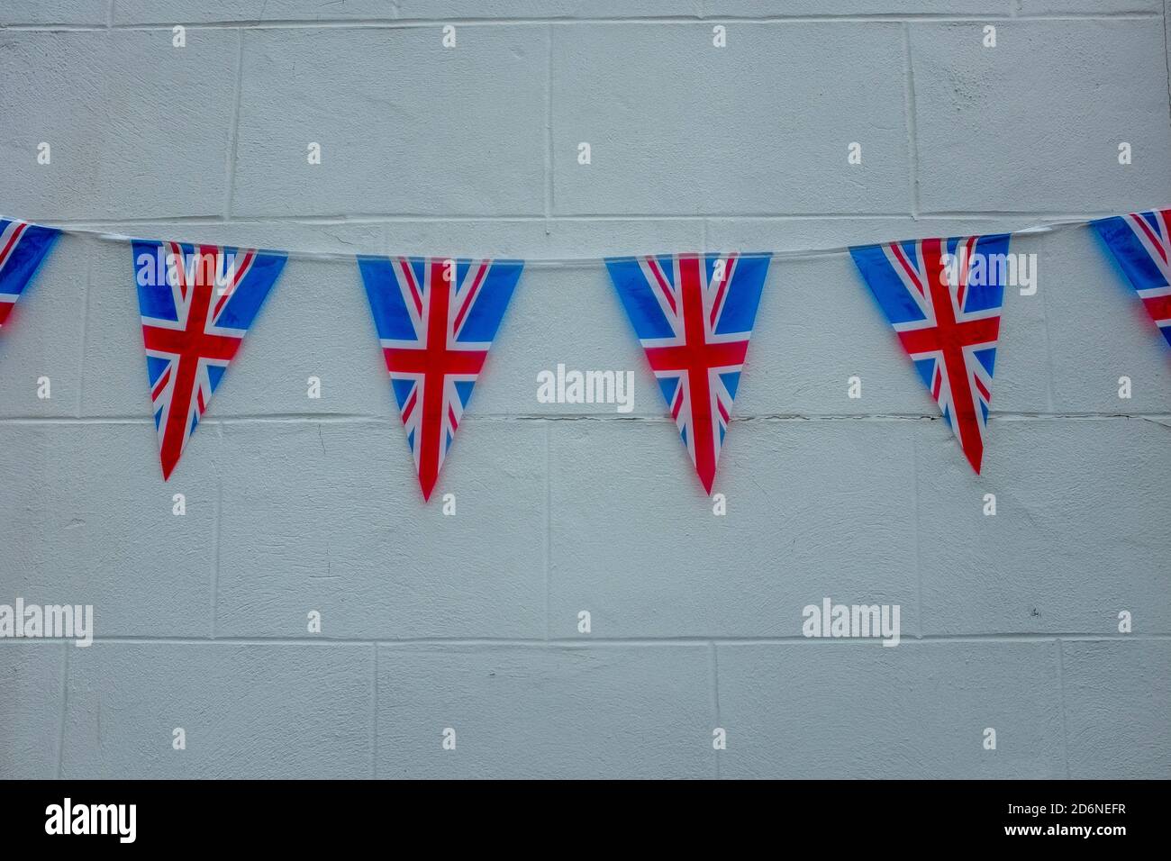 8 maggio 2020, Durham. Decorazione Union Jack come parte del VE Day 2020, celebrazioni durante il blocco COVID-19. Foto Stock