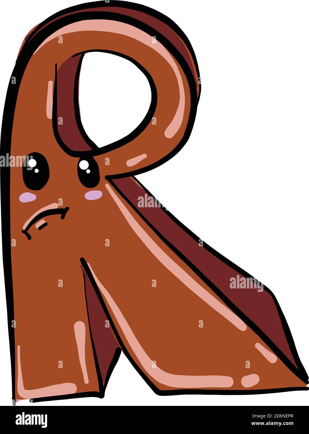 Lettera R, illustrazione, vettore su sfondo bianco Illustrazione Vettoriale