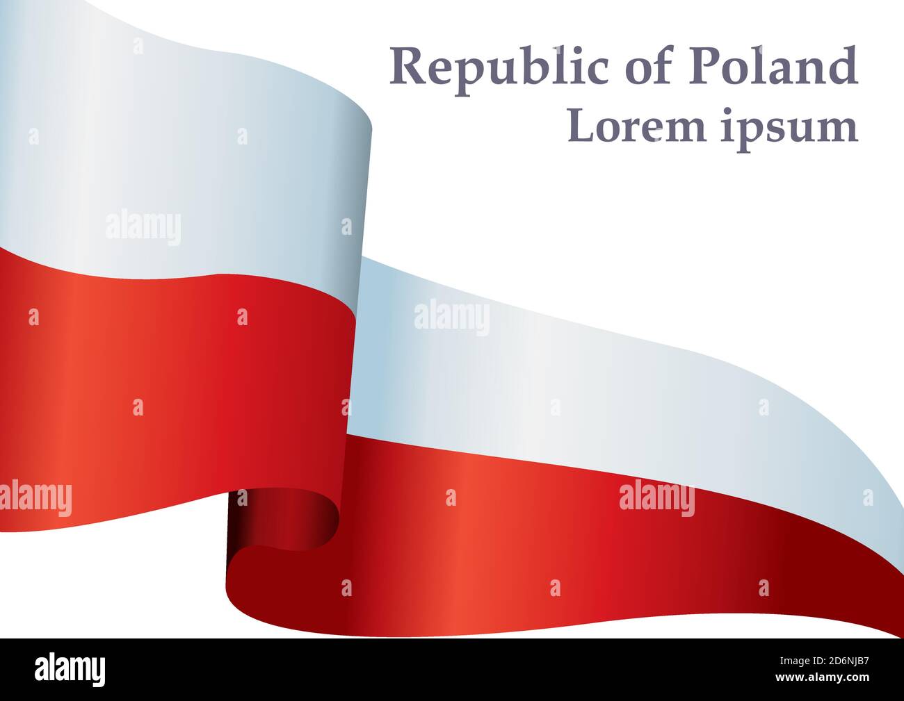 Bandiera della Polonia, bandiera polacca, luminoso, colorato vettore illustrazione. Illustrazione Vettoriale