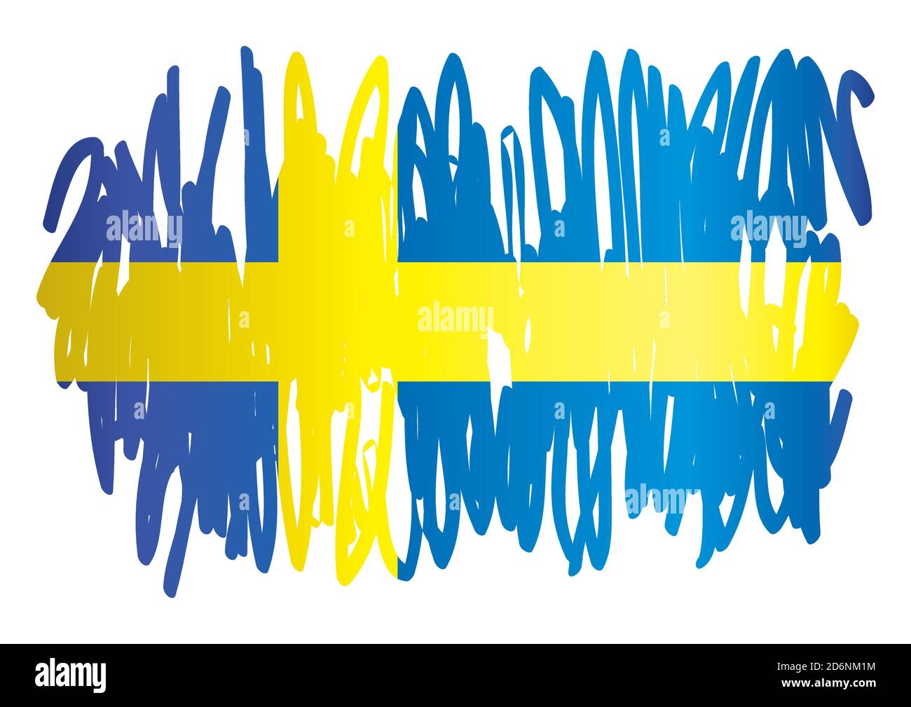 Bandiera della Svezia, Regno di Svezia. Illustrazione vettoriale luminosa e colorata Illustrazione Vettoriale