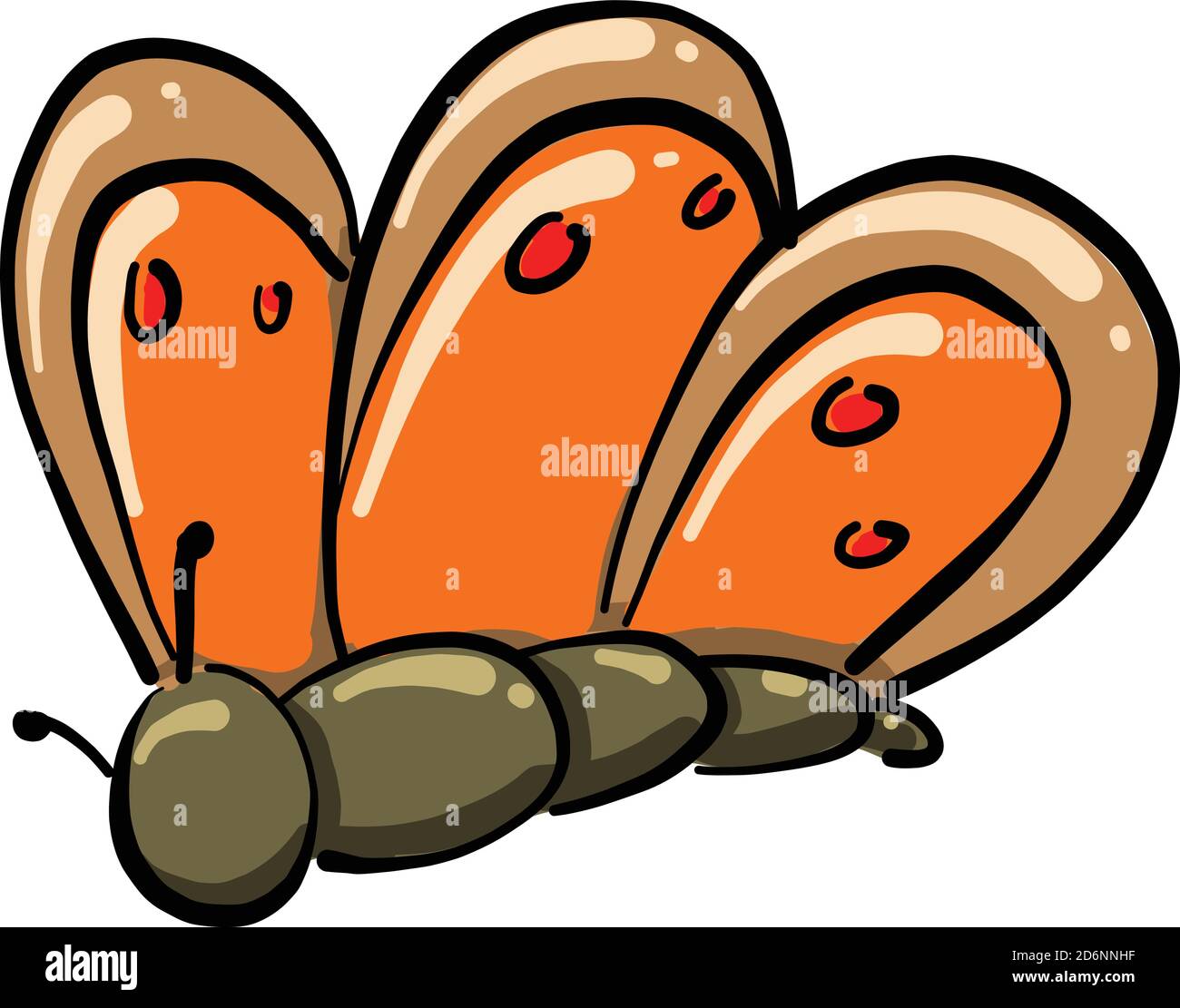 Farfalla arancione, illustrazione, vettore su sfondo bianco Illustrazione Vettoriale