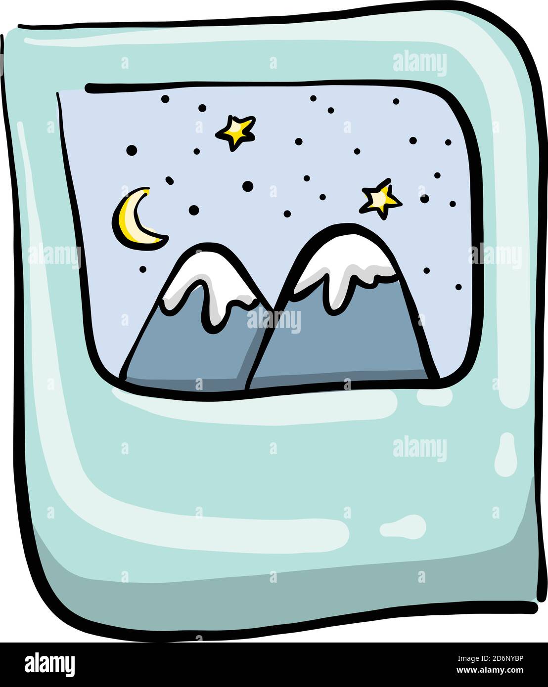 Foto di montagna, illustrazione, vettore su sfondo bianco Illustrazione Vettoriale