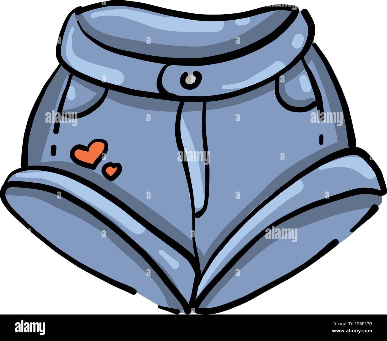 Shorts Blue jean, illustrazione, vettore su sfondo bianco Illustrazione Vettoriale