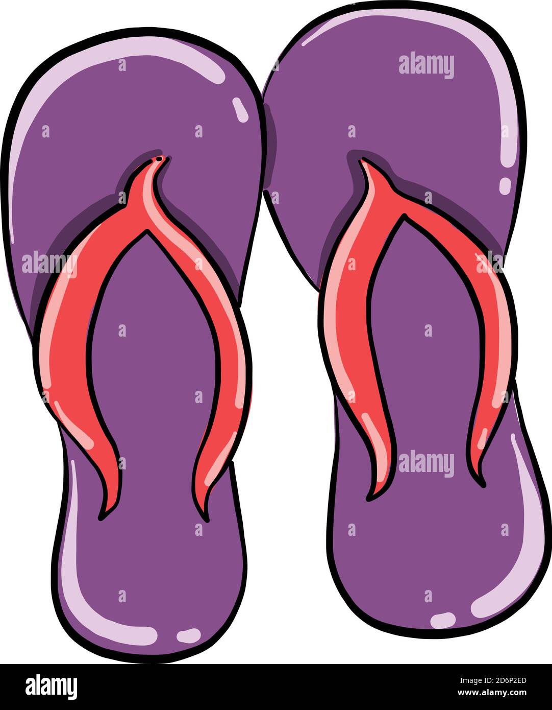 Pantofole viola, illustrazione, vettore su sfondo bianco Illustrazione Vettoriale