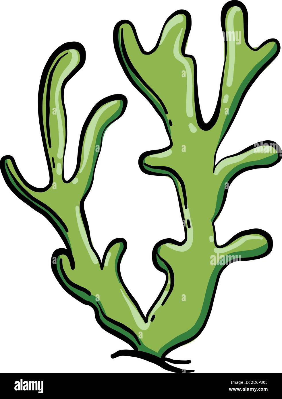 Corallo verde, illustrazione, vettore su sfondo bianco Illustrazione Vettoriale