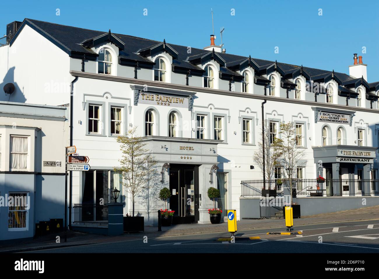 Killarney Shops, bar, ristoranti, Fairview Hotel a Killarney, Contea di Kerry, Irlanda Foto Stock