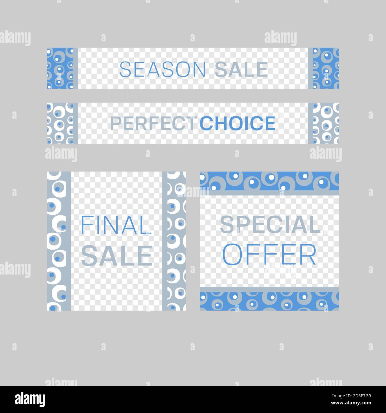 Frame vettoriali astratti moderni. Modelli di design modificabili per Web, social media, promo, annunci, banner, ecc. fivo sans Illustrazione Vettoriale