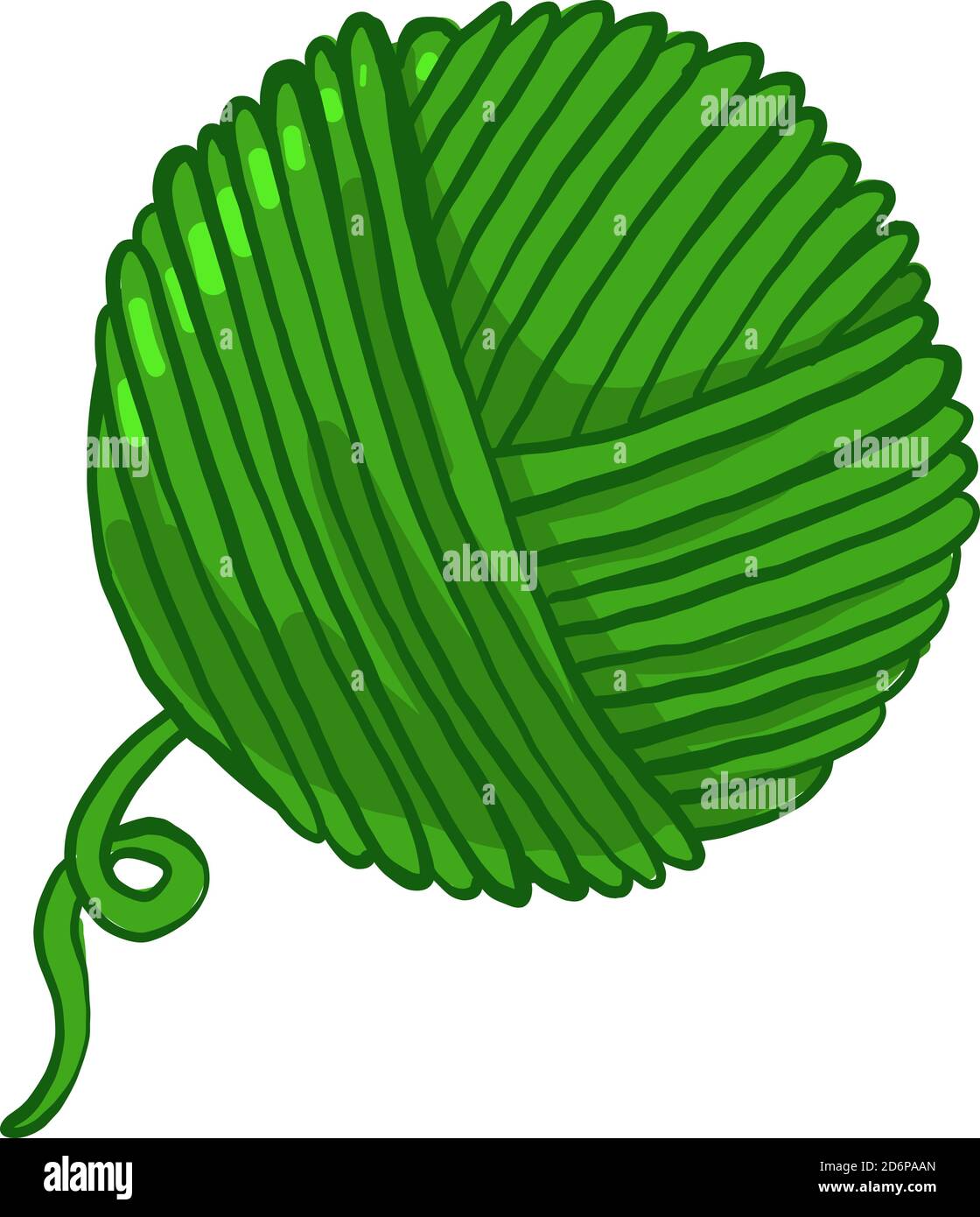 Sfera verde di filo, illustrazione, vettore su sfondo bianco. Illustrazione Vettoriale