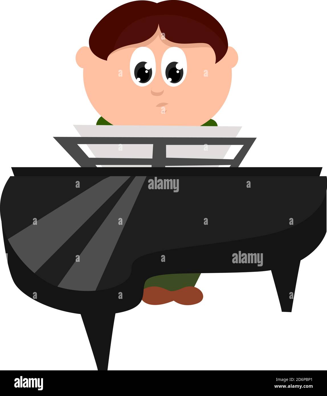 Lezioni di musica, illustrazione, vettore su sfondo bianco. Illustrazione Vettoriale