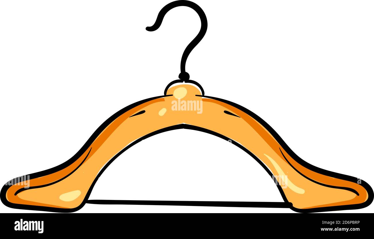 Appendiabiti arancione, illustrazione, vettore su sfondo bianco. Illustrazione Vettoriale