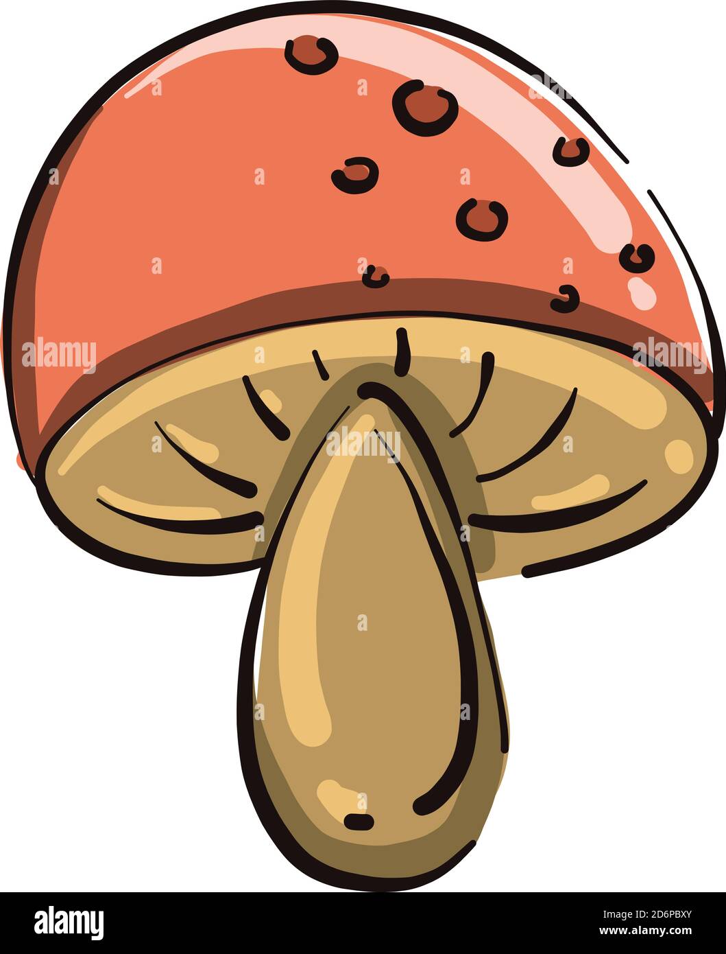 Fungo rosa, illustrazione, vettore su sfondo bianco. Illustrazione Vettoriale