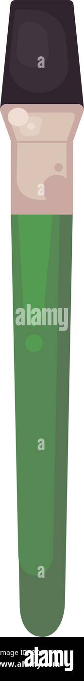 Vernice verde a pennello, illustrazione, vettore su sfondo bianco. Illustrazione Vettoriale