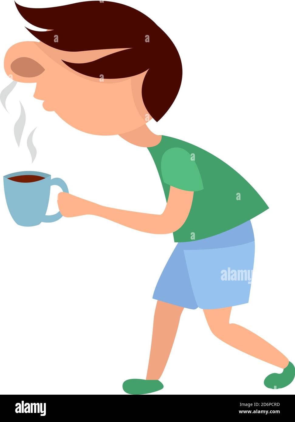 Caffè del mattino, illustrazione vettore su sfondo bianco. Illustrazione Vettoriale