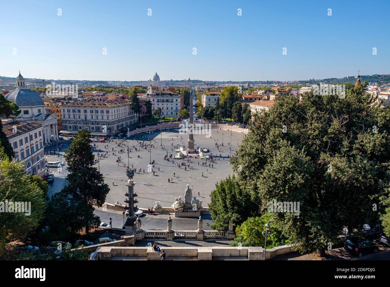 Obelisco di Popolo, Obelisco di Flaminio, Piazza del Popolo, Piazza pubblica di Roma Foto Stock