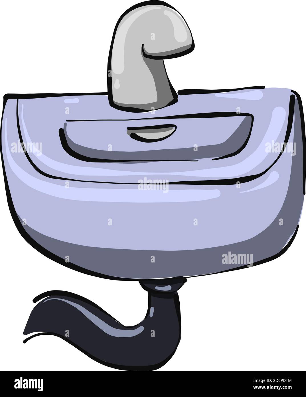 Lavabo bianco, illustrazione, vettore su sfondo bianco. Illustrazione Vettoriale