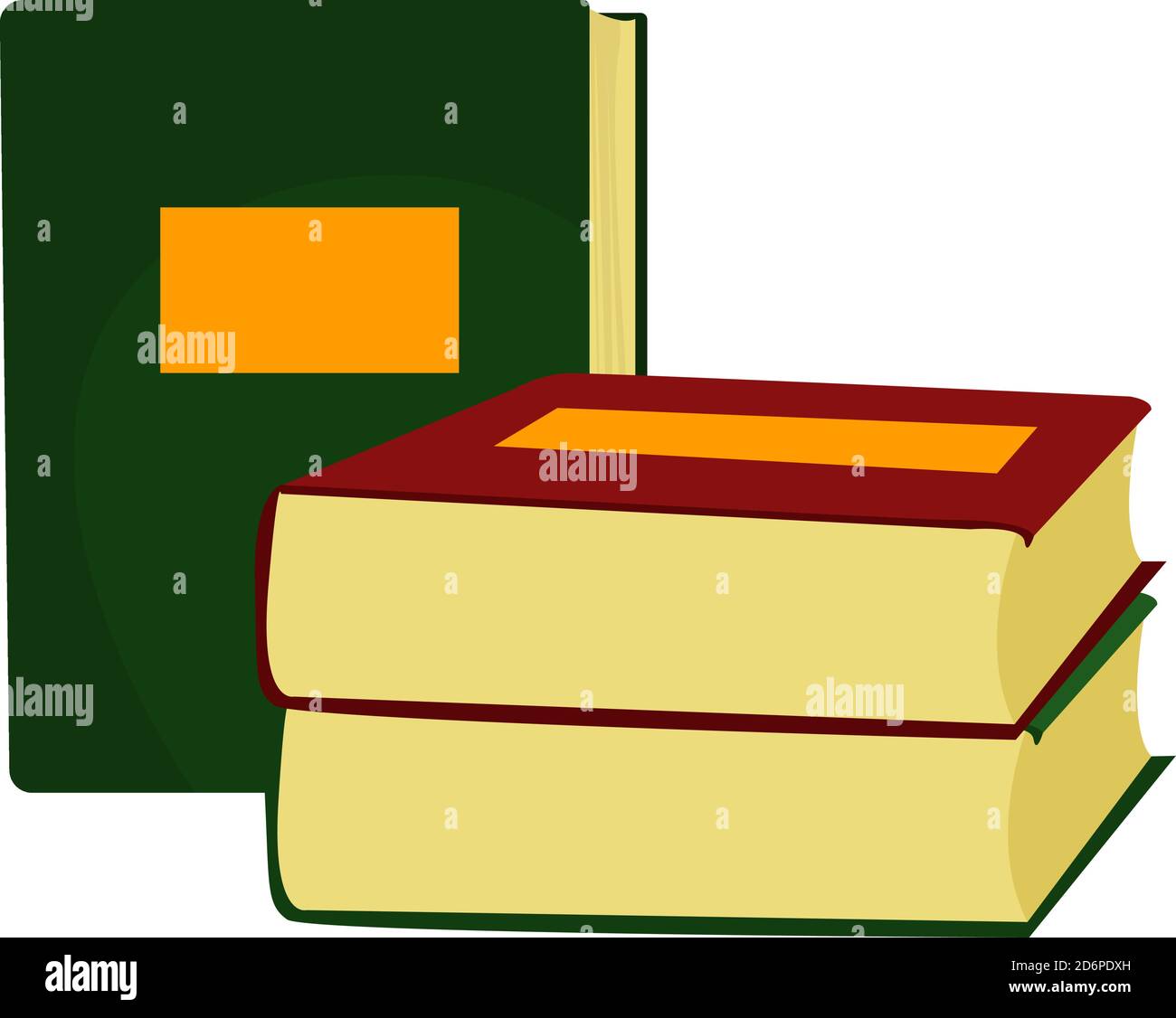 Tre libri, illustrazione, vettore su sfondo bianco Illustrazione Vettoriale