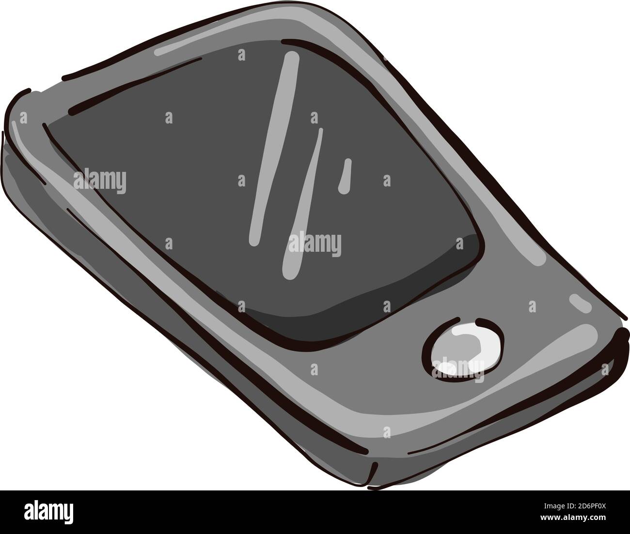 Telefono grigio, illustrazione, vettore su sfondo bianco. Illustrazione Vettoriale