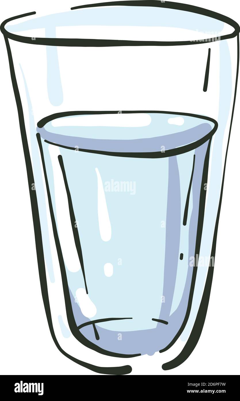 Alto bicchiere d'acqua, illustrazione, vettore su sfondo bianco. Illustrazione Vettoriale Alto bicchiere d'acqua, illustrazione, vettore su sfondo bianco. Illustrazione Vettoriale
