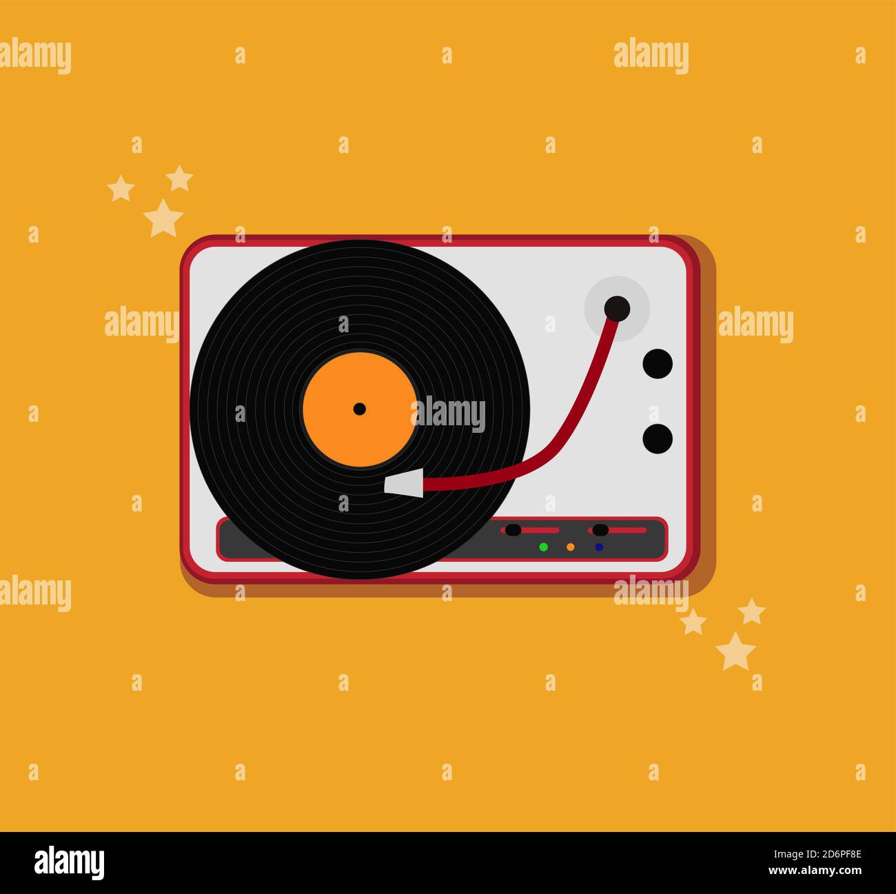 Vecchi record, illustrazione, vettore su sfondo bianco Illustrazione Vettoriale