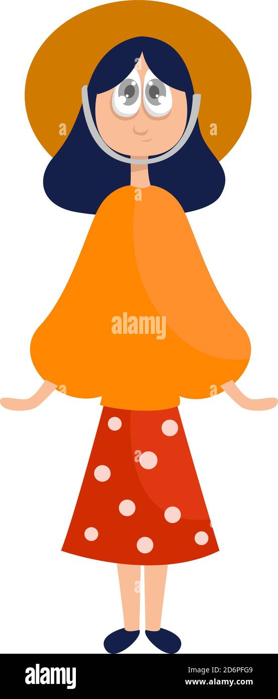 Blusa arancione, illustrazione, vettore su sfondo bianco. Illustrazione Vettoriale
