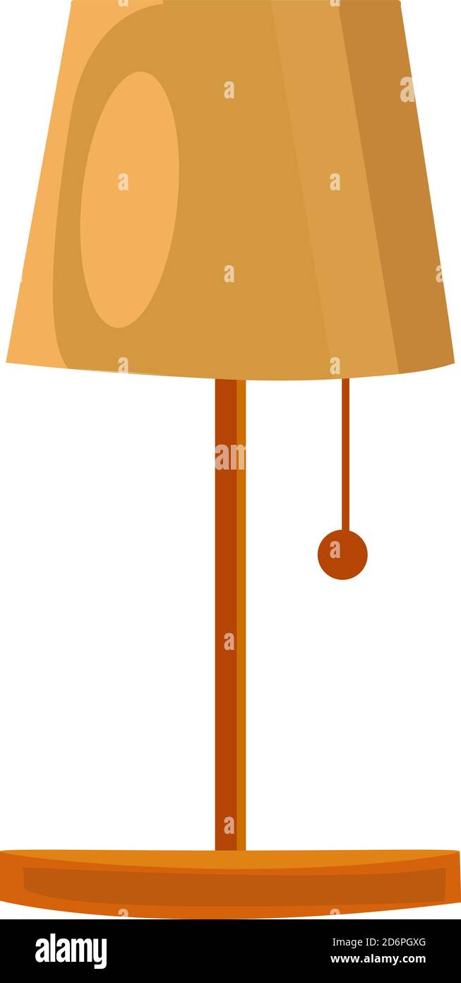 Lampada dorata, illustrazione, vettore su sfondo bianco. Illustrazione Vettoriale