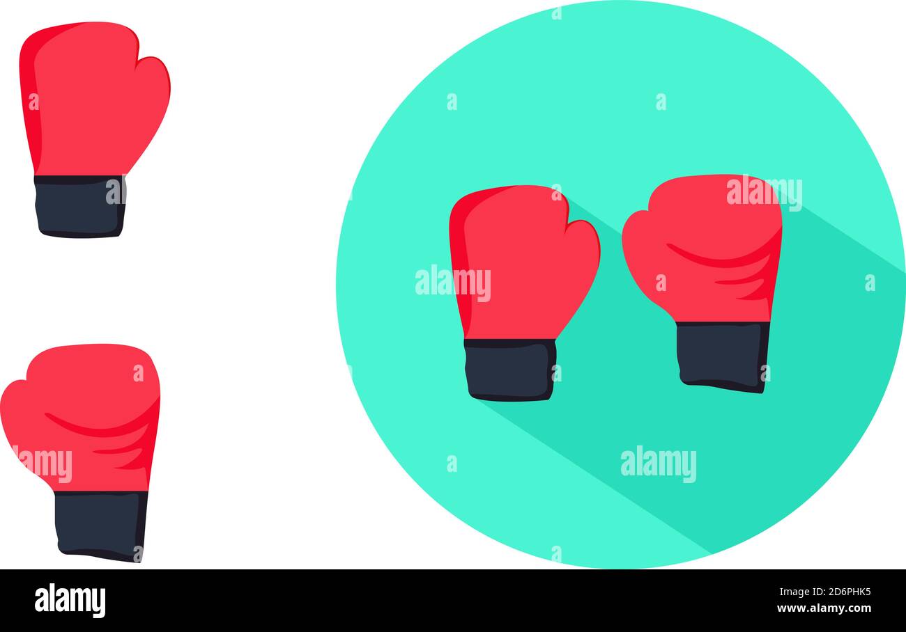 Guanti da boxe, illustrazione, vettore su sfondo bianco. Illustrazione Vettoriale