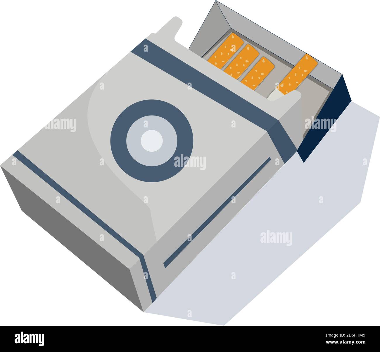 Pacchetto di sigarette, illustrazione, vettore su sfondo bianco. Illustrazione Vettoriale