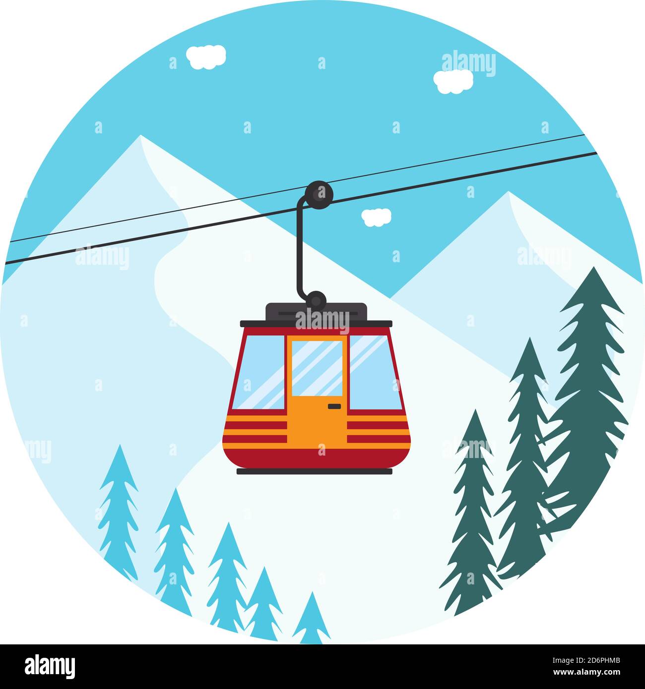 Via fune, illustrazione, vettore su sfondo bianco. Illustrazione Vettoriale