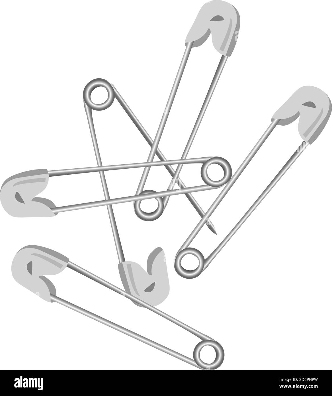 Perni di sicurezza, illustrazione, vettore su sfondo bianco. Illustrazione Vettoriale